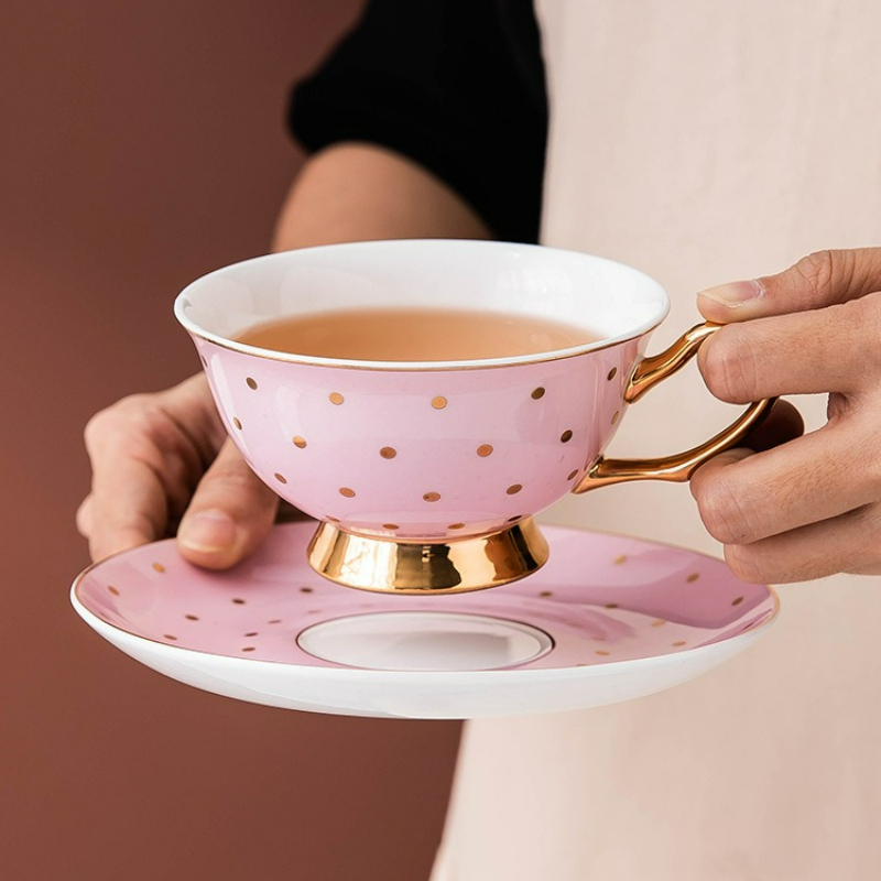 Tea Coffee Pot Set - Tasses à café en céramique rose