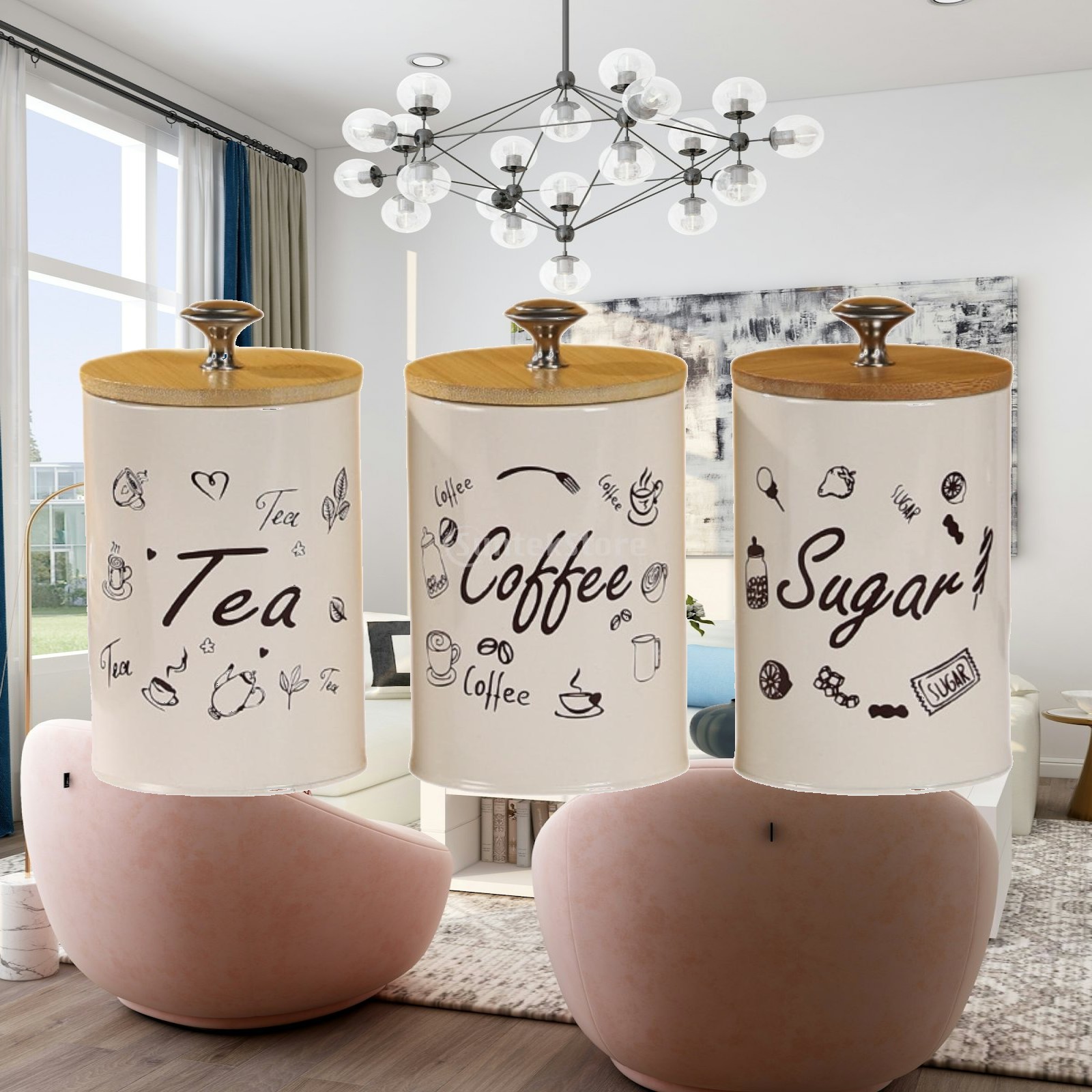 Canister Coffee Sugar Tea - Ensemble de pots à café, thé