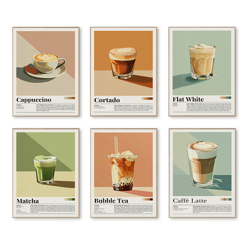Coffee And Tea Lyrics - Affiches de boissons de café vintage,