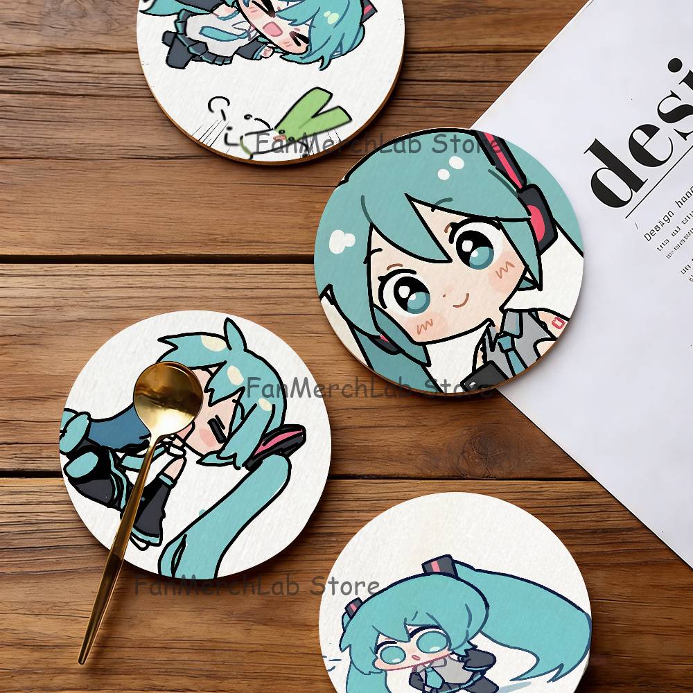 Coffee Tea Gift Set - Ensemble de sous-verres en bois M-Miku