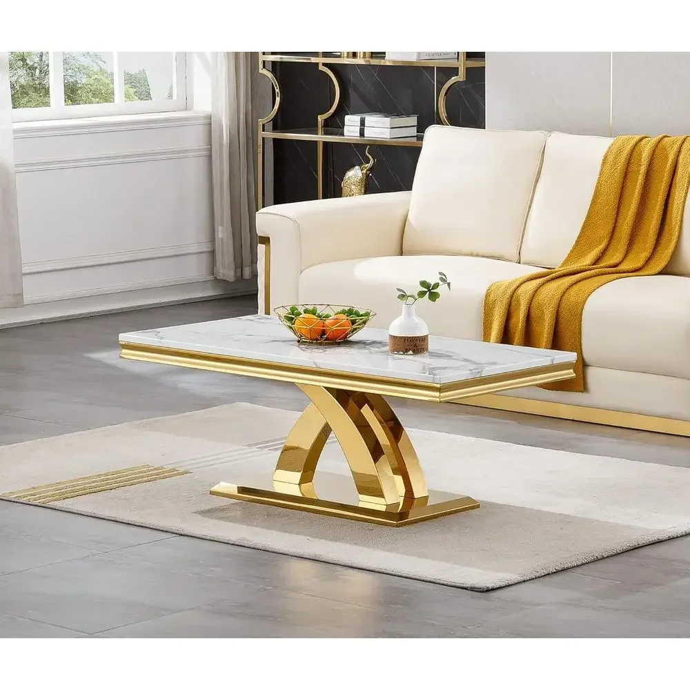 Coffee Tea Or - Table basse de luxe en marbre