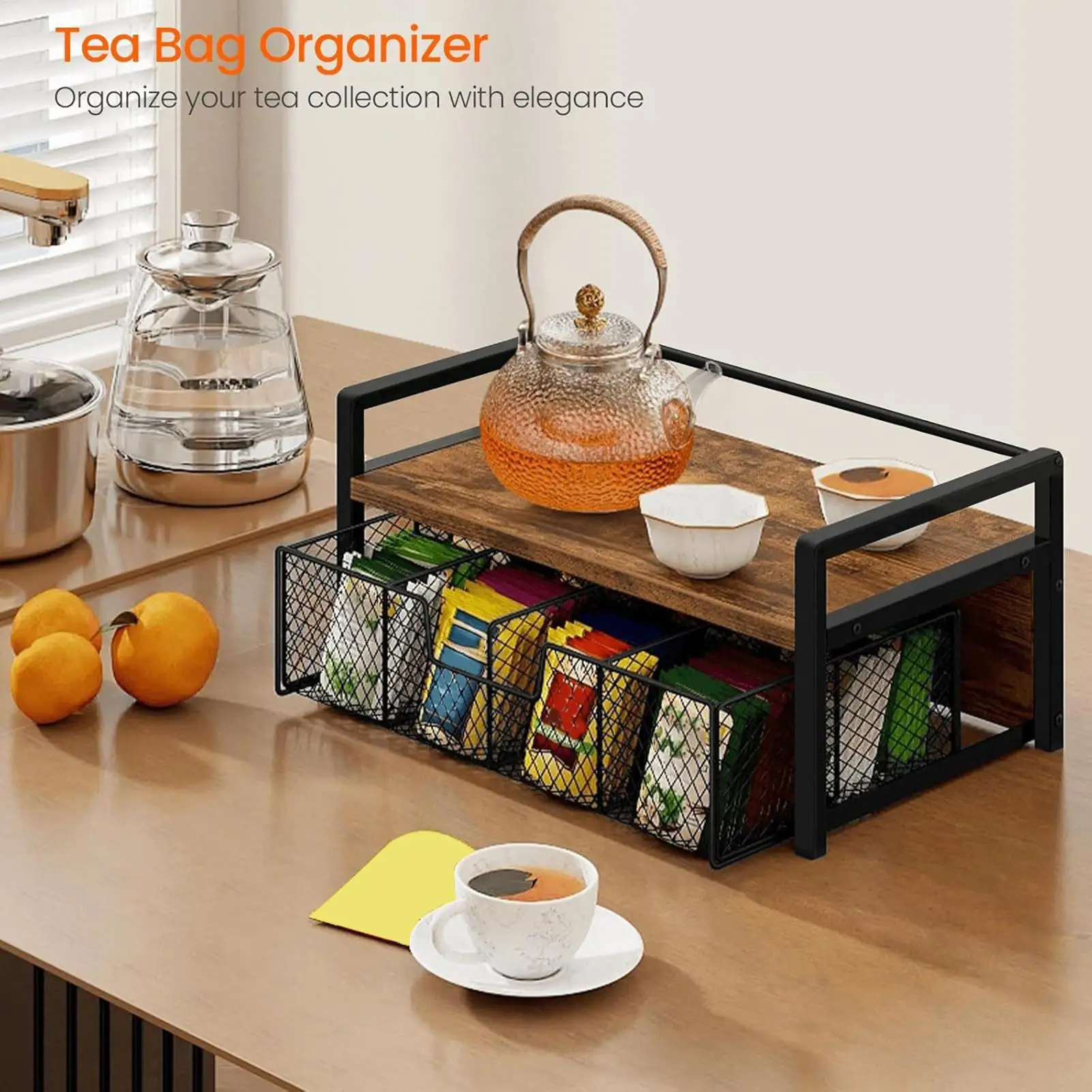 Coffee Tea Drawer Organizer - Organiseurs multifonctionnels pour économiser de l'espace,