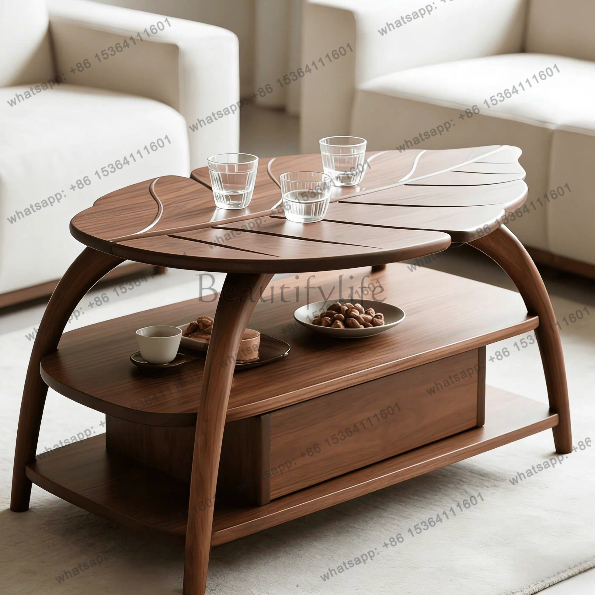Coffee Tea Room - Table basse en noyer noir d'Amérique