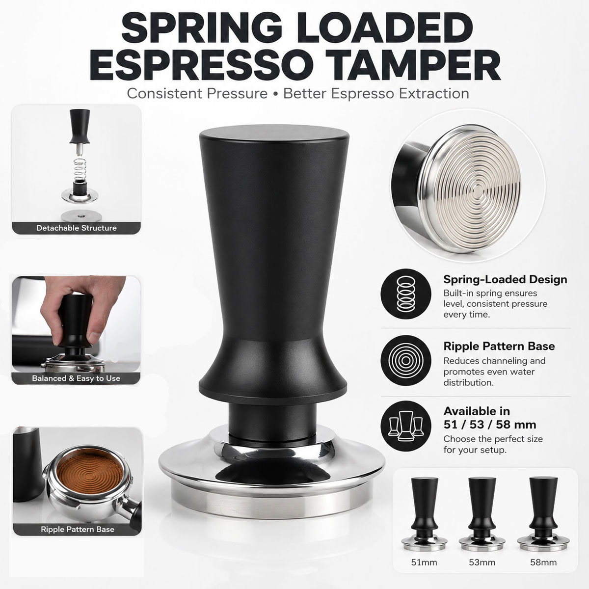 1 tamper à café de 51/53/58 mm - Coffee Tamper Leveler avis et prix