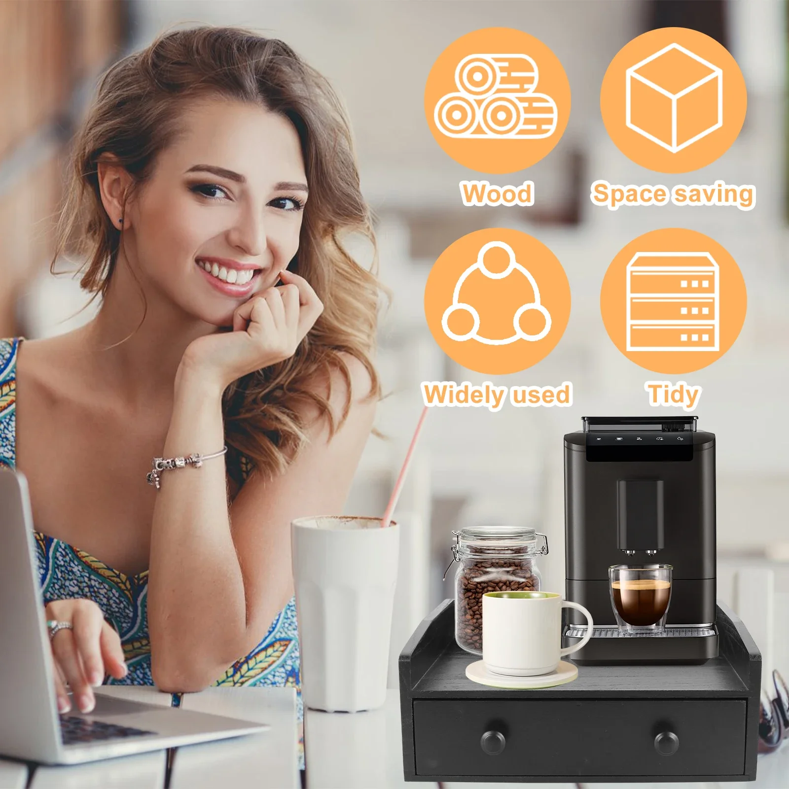 Tiroir de rangement en bois po - Coffee Tea Drawer Organizer avis et prix