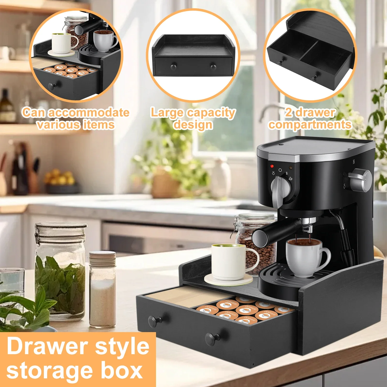 Tiroir de rangement en bois po - Coffee Tea Drawer Organizer avis et prix
