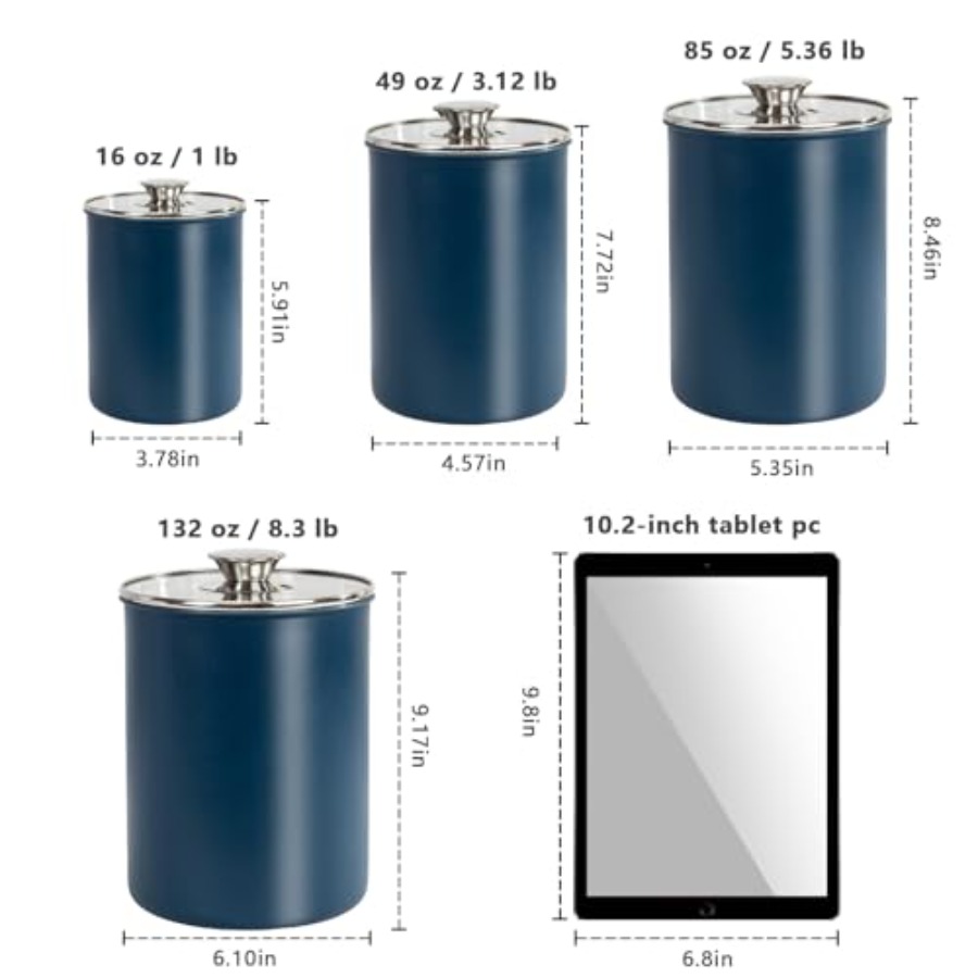 Ensemble de 4 boîtes à provisi - Canister Coffee Sugar Tea avis et prix