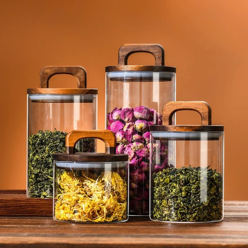 Pot en verre transparent avec  - Canister Coffee Sugar Tea avis et prix