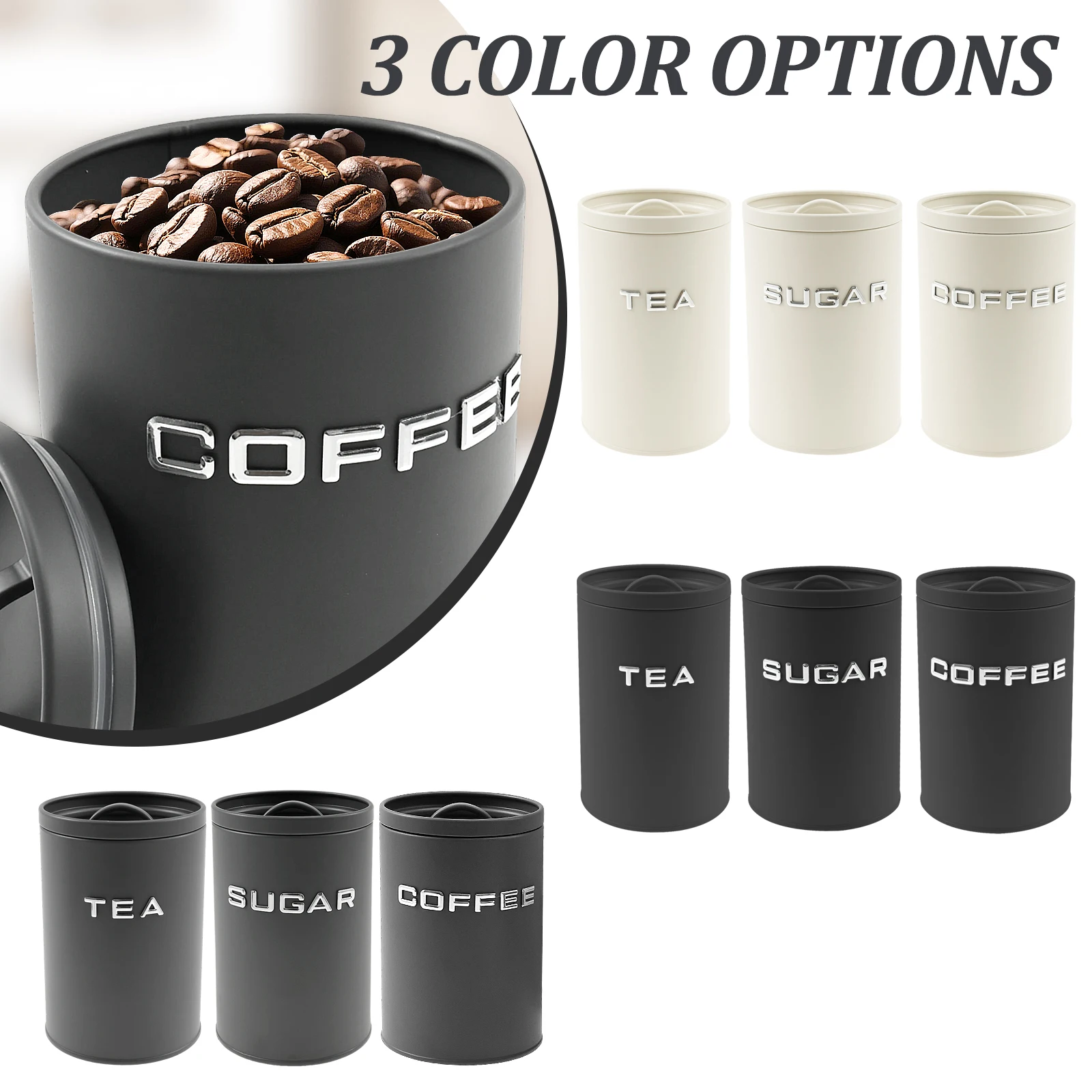 Pot rond en métal pour thé, ca - Canister Coffee Sugar Tea avis et prix