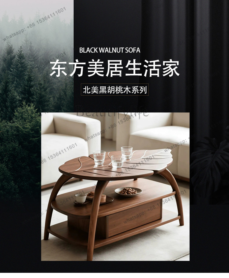 Table basse en noyer noir d'Am - Coffee Tea Room avis et prix